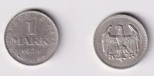 1 Reichsmark Silber Münze Weimarer Republik 1924 A ss+ (166631)