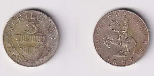 5 Schilling Silber Münze Österreich 1960 ss (166225)