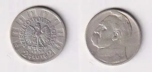 2 Zloty Silber Münze Polen Josef Pilsudski 1935 (167070)