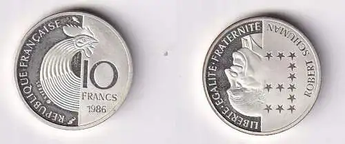 10 Franc Silber Münze Frankreich 100. Geburtstag von Robert Schuman 1986(167093)