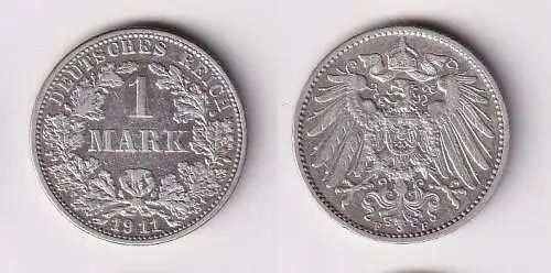 1 Mark Silber Münze Kaiserreich 1911 F vz (166606)