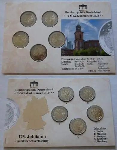 BRD 2 Euro-Gedenkmünzenset 2024 Stg. Paulskirchenverfassung (110069)