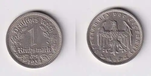 1 Mark Nickel Münze 3.Reich 1934 D, Jäger 354 (103512)