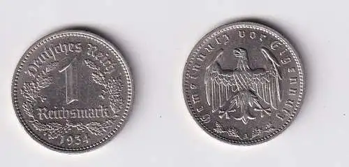 1 Mark Nickel Münze III.Reich 1934 A Jäger Nr. 354 vz (103316)