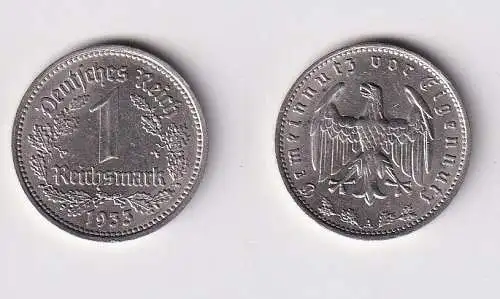 1 Mark Nickel Münze III.Reich 1933 A Jäger Nr. 354 vz (109255)