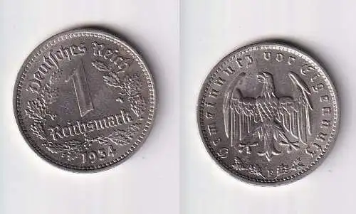 1 Mark Nickel Münze III.Reich 1934 F Jäger Nr. 354 (166716)