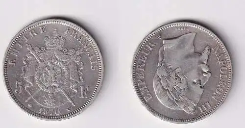 5 Franc Silber Münze Frankreich 1870 A ss (165285)