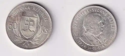 50 Kronen Silber Münze Slowakei Dr. Josef Tiso 1944 ss+ (163767)