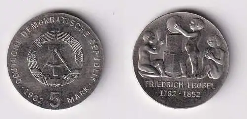 DDR Gedenk Münze 5 Mark Friedrich Fröbel 1982 Stempelglanz (166825)