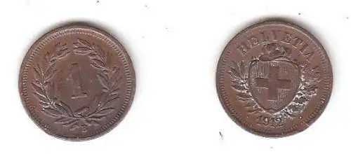 1 Rappen Kupfer Münze Schweiz 1912 B (113969)