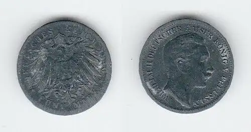 5 Mark Münze Preussen 1910 Spiel Geld Material Zink (113127)
