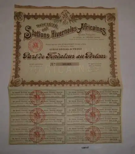 100 Franc Aktie Société des Stations Hivernales Africaines Paris 1900 (128147)