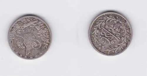 10 Qirsh Silber Münze Türkei ss Abdul Hamid II. (1876-1909) (118233)