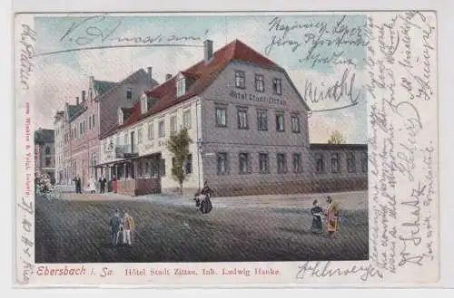 97738 Ak Ebersbach - Hotel Stadt Zittau, Inhaber Ludwig Hanke 1905
