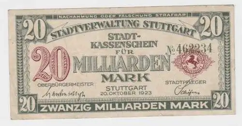 20 Milliarden Banknote Inflation Stadtverwaltung Stuttgart 20.10.1923 (140107)