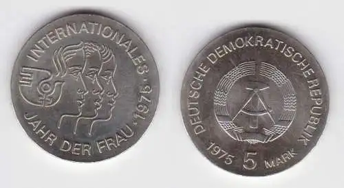 DDR Gedenk Münze 5 Mark Internationales Jahr der Frau 1975 Stempelglanz (140884)