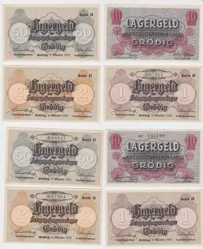 4 Banknoten Kriegsgefangenenlager Grödig 1.Oktober 1915 (130386)