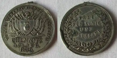 Seltene Medaille Verein verabschiedeter Militärs Chemnitz 28.8.1839 (148062)
