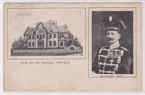 900985 AK Gruß aus der Garnison Crefeld - Offizierkasino, Oberstleutnant Storch