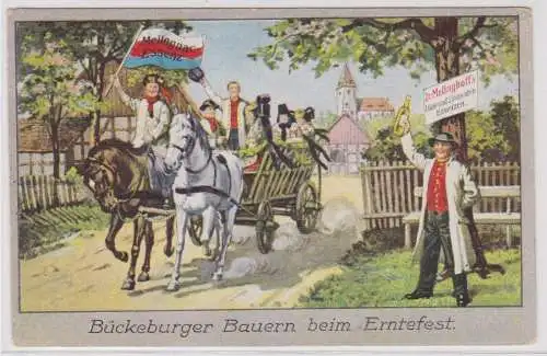 900997 Reklame AK Dr. Mellinghoff's Essenzen - Bückeburger Bauern beim Erntefest