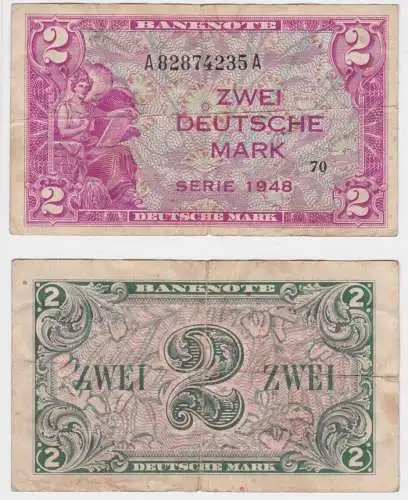 2 Mark Banknoten Bank Deutscher Länder 1948 (156550)