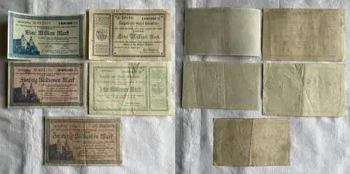 5 Banknoten Inflation Amtshauptmannschaft Glauchau 1923 (156603)