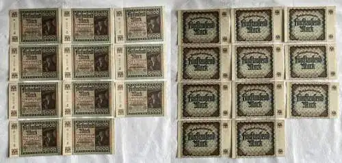 11x 5000 Mark Inflation Banknote 2.Dezember 1922 Ro.80 a UNC (156730)