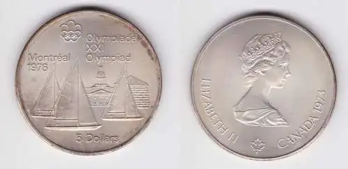 5 Dollar Silber Münze Canada Kanada Olympiade Montreal Segelboote 1973 (156959)