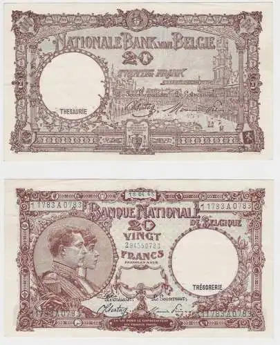 20 Francs Banknote Belgien Belgique 18.04.1945 Pick 111 (134767)