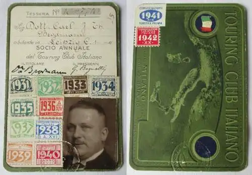 Mitgliedskarte Touring Club Italiano Milano 1942 (112887)