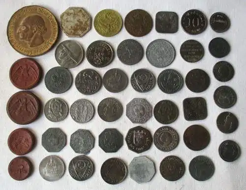 Kleine Sammlung mit 45 Kleinmünzen Deutsches Notgeld um 1920 (116646)