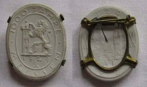 Meissner Porzellan Medaille 1000 Jahre Meißen 929 - 1929 (149323)