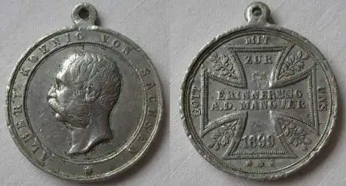 Seltene Medaille Albert König von Sachsen Manöver 1899 (123875)