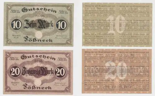 10 & 20 Mark Banknoten Notgeld Stadt Pößneck o.D. (135565)
