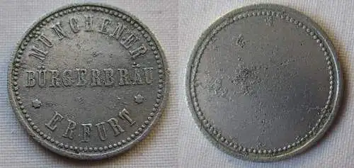 Aluminium Wertmarke Münchener Bürgerbräu Erfurt um 1920 (123535)