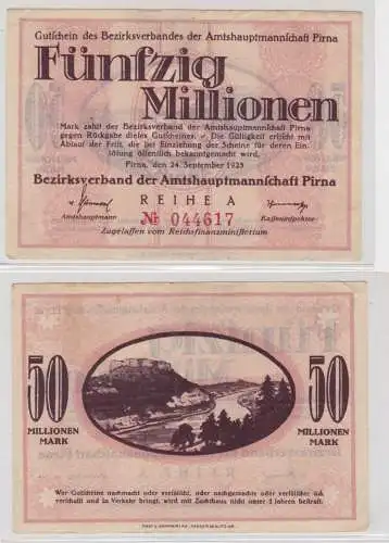 50 Millionen Banknote Amtshauptmannschaft Pirna 24.9.1923 (138539)