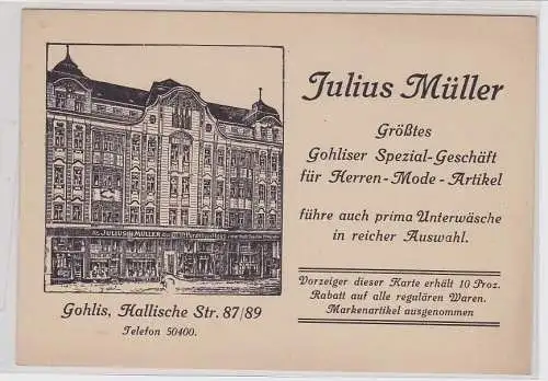 86667 Reklame Leipzig Gohliser Herrenmodegeschäft Hallische Str. 87/89 um 1920