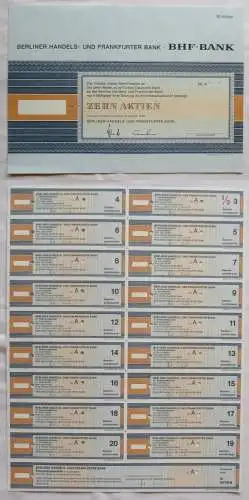10 Stück x 50 DM Aktie BHF-Bank Berliner Handels- & Frankfurter Bank (121616)