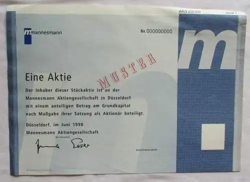 1 Stückaktie Mannesmann AG Düsseldorf Juni 1998 (141880)