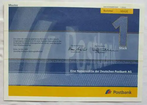 1 Stück Aktie Deutsche Postbank AG Bonn Mai 2004 (132624)