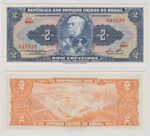 2 Cruzeiros Banknote Brasilien (1956-1958) Pick 157A (134525)