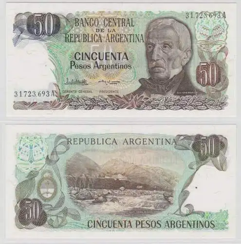 50 Pesos Banknote Argentinien Argentina (1974) bankfrisch UNC Pick 296 (131817)