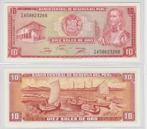 10 Soles de Oro Banknote Peru 17.11.1976 bankfrisch UNC (130625)