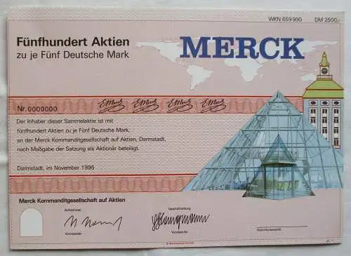 2500 DM Aktie Merck Kommanditgesellschaft Darmstadt November 1995 (133143)