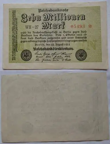 10 Millionen Mark Banknote Berlin 22.08.1923 Rosenberg 105 e (110833)