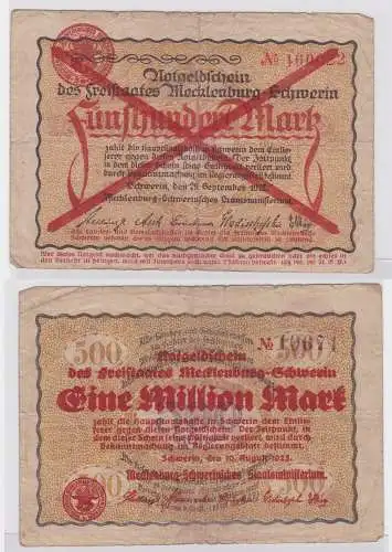 1 Million Mark Banknote Freistaat Mecklenburg Schwerin 10.8.1923 (122422)