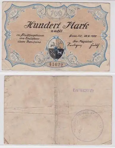 100 Mark Banknote Notgeld Stadt Sorau 22.9.1922 (122089)