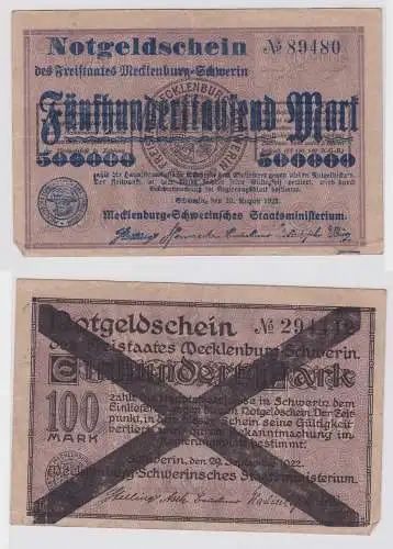 500000 Mark Banknote Freistaat Mecklenburg Schwerin 10.8.1923 (122473)