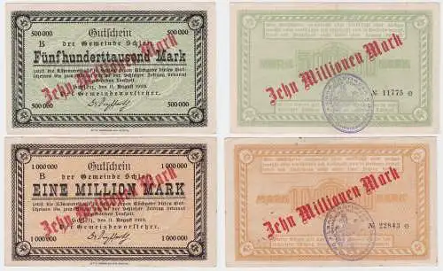 2 x 10 Millionen Mark Banknoten Gemeinde Schleiz 11.08.1923 (122113)