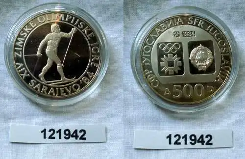 500 Dinar Silber Münze Jugoslawien Olympiade Sarajewo 1984 (121942)
